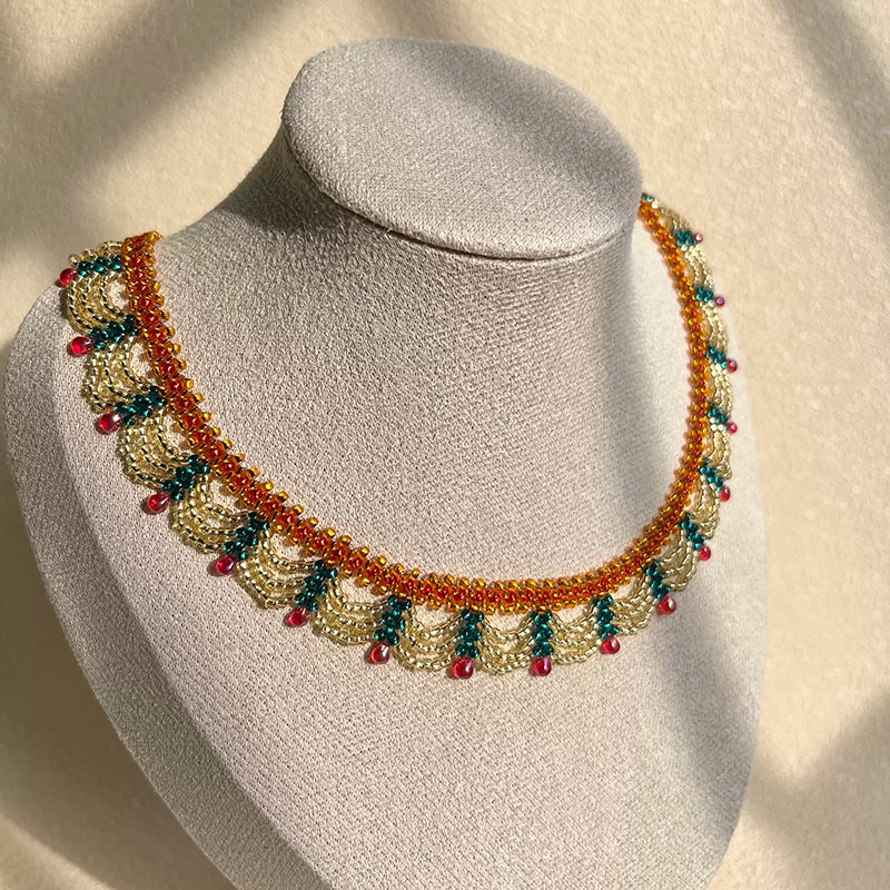 [ Queen’s Grace]|Handmade Beaded Necklace|Gala dinner bridal jewellery